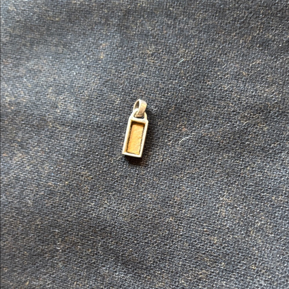 Tiger’s Eye Rectangular Pendant Silver Charm - image 3